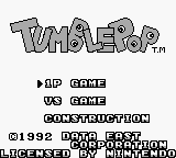 Tumble Pop title screen for GameBoy